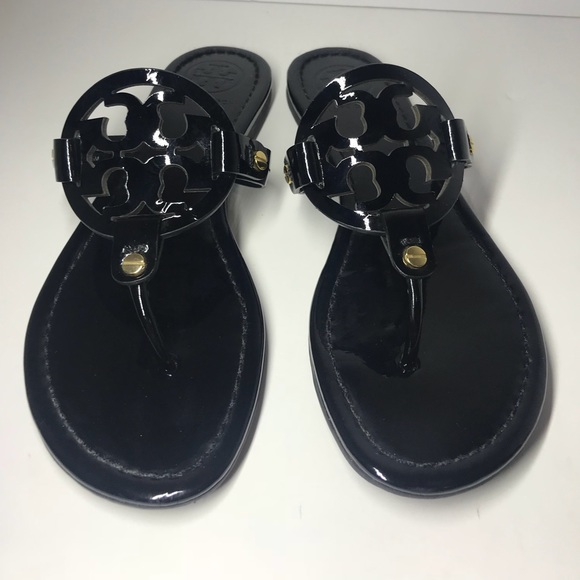 Tory Burch Shoes - Tory Burch Black Patent Leather Miller Sandals